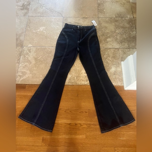 Pacsun flare NWT high-rise size 26 black with white stitching, no pockets - Picture 3 of 15